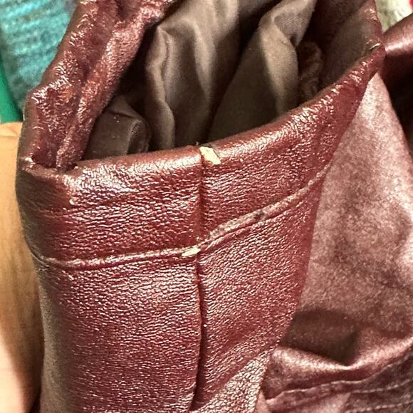 Vintage Y2K Guess Brown Faux Leather Biker Jacket - Picture 10 of 10